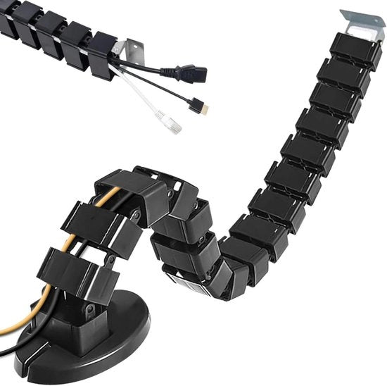Cavo in dotazione con guaina flessibile - adatto per ufficio - 1300 mm - nero - metallo