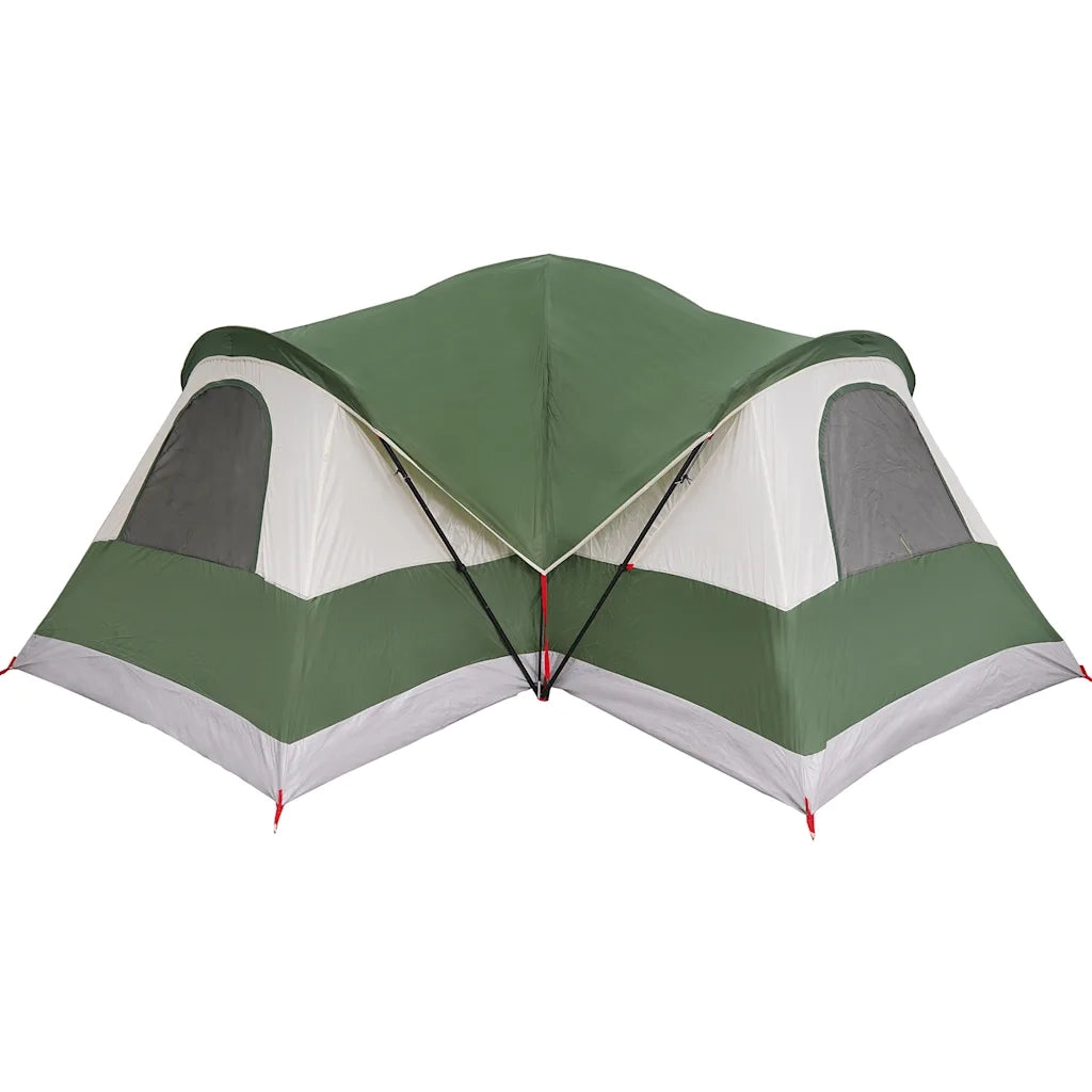 Tenda Familiare a Tunnel per 8 Persone-Tenda da campeggio Verde Impermeabile 433575