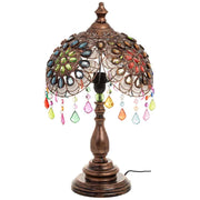 Lampada in metallo con perline in cristallo acrilico D35x30h cm