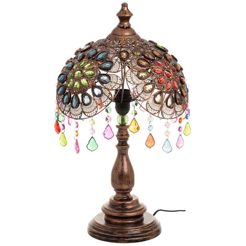 Lampada in metallo con perline in cristallo acrilico D35x30h cm