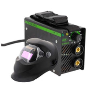 Saldatrice inverter ad elettrodo MMA 100A completa di casco per saldatura autoscurante e pinze