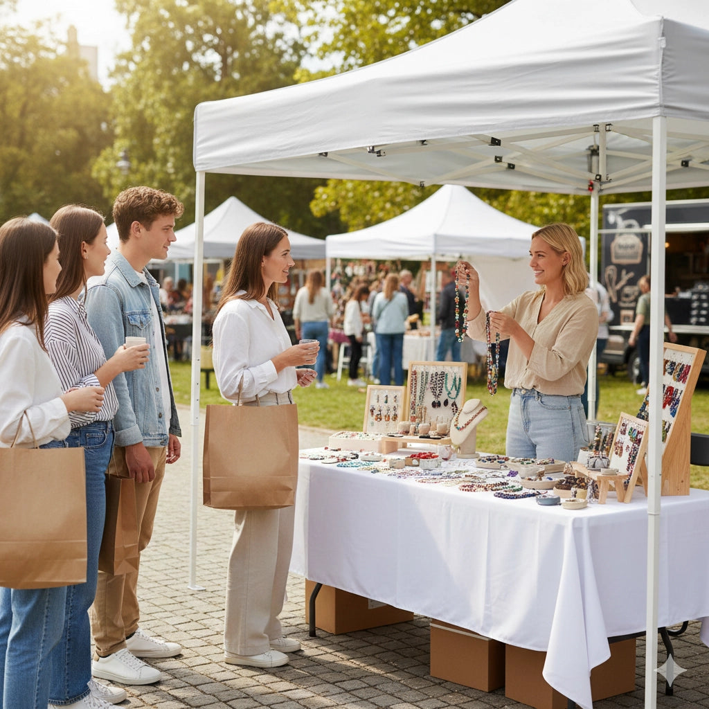 Gazebo Richiudibile Pieghevole 3x3m in Acciaio e PVC Impermeabile Bianco
