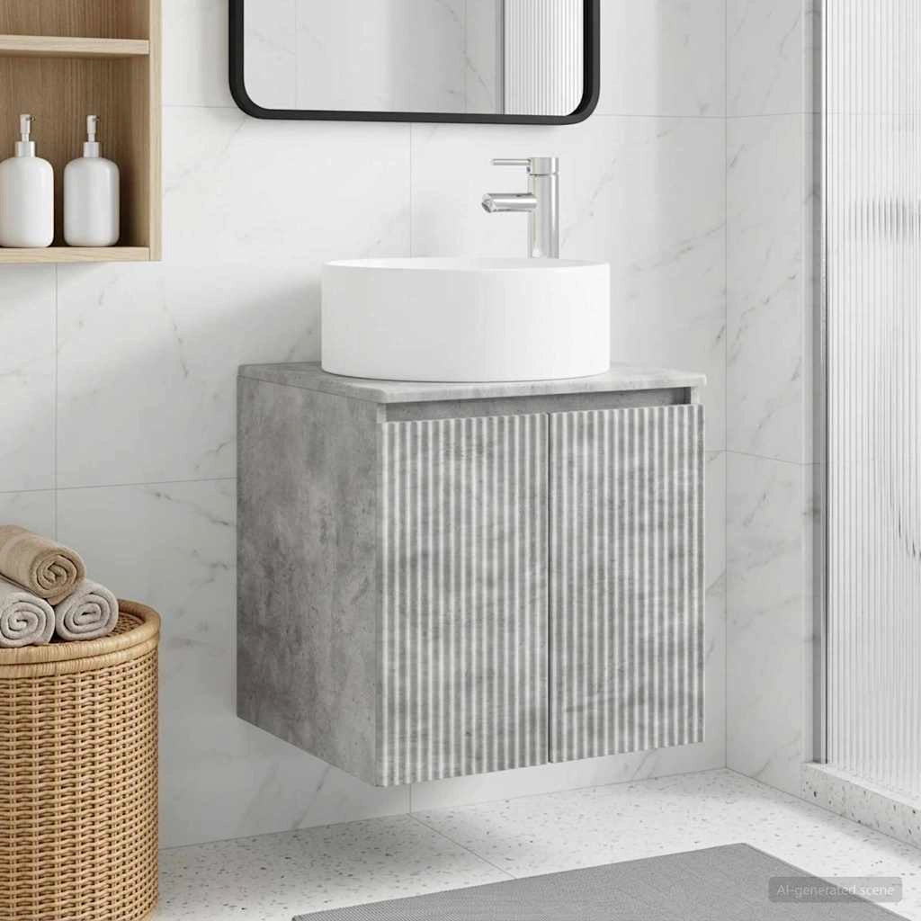 Mobile lavabo da parete Grigio Cemento 49,5 x 44,5 x 65,5 cm 890465