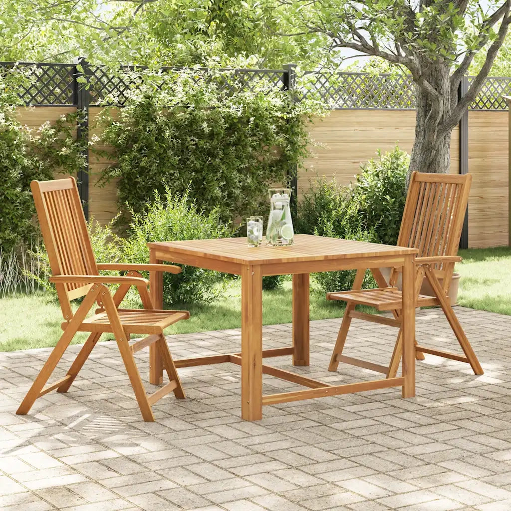 Sedie da Giardino Pieghevoli 2 pz in Massello d'Acacia Marrone 41820