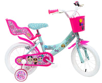 Bicicletta per Bambina 14" 2 Freni  Lol Verde Marine e Rosa