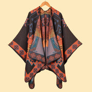 Sciarpa jacquard da donna, versatile, con motivo a note musicali, cappa spessa e calda