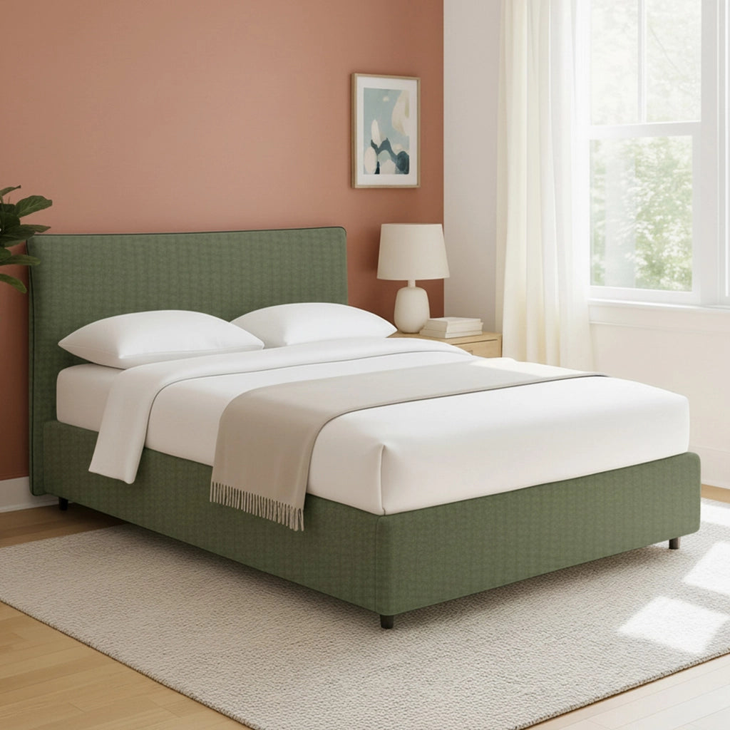 Crewe, Letto Matrimoniale Sfoderabile Made in Italy, Verde