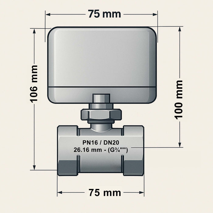 Valvola di zona motorizzata a tre vie serie DQ320 220VAC DN20 26.9 mm (3/4")