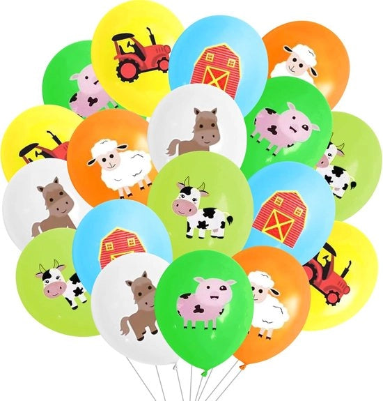 Veicolo da costruzione Ballooni 36 pezzi – Veicolo da costruzione e Trattore stampa Ballooni – Decorazioni per festa di compleanno di bambini – Ballooni per bambini – Decorazioni per festa tematica