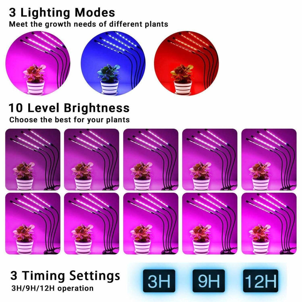 Trade Shop - Lampada Da Coltivazione Piante A Led 80 Led Flessibile Serra Coltura Idroponica -