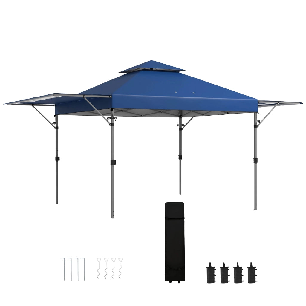 Gazebo Pieghevole 5x3m con Pareti ¨C zephmum ¨C Blu