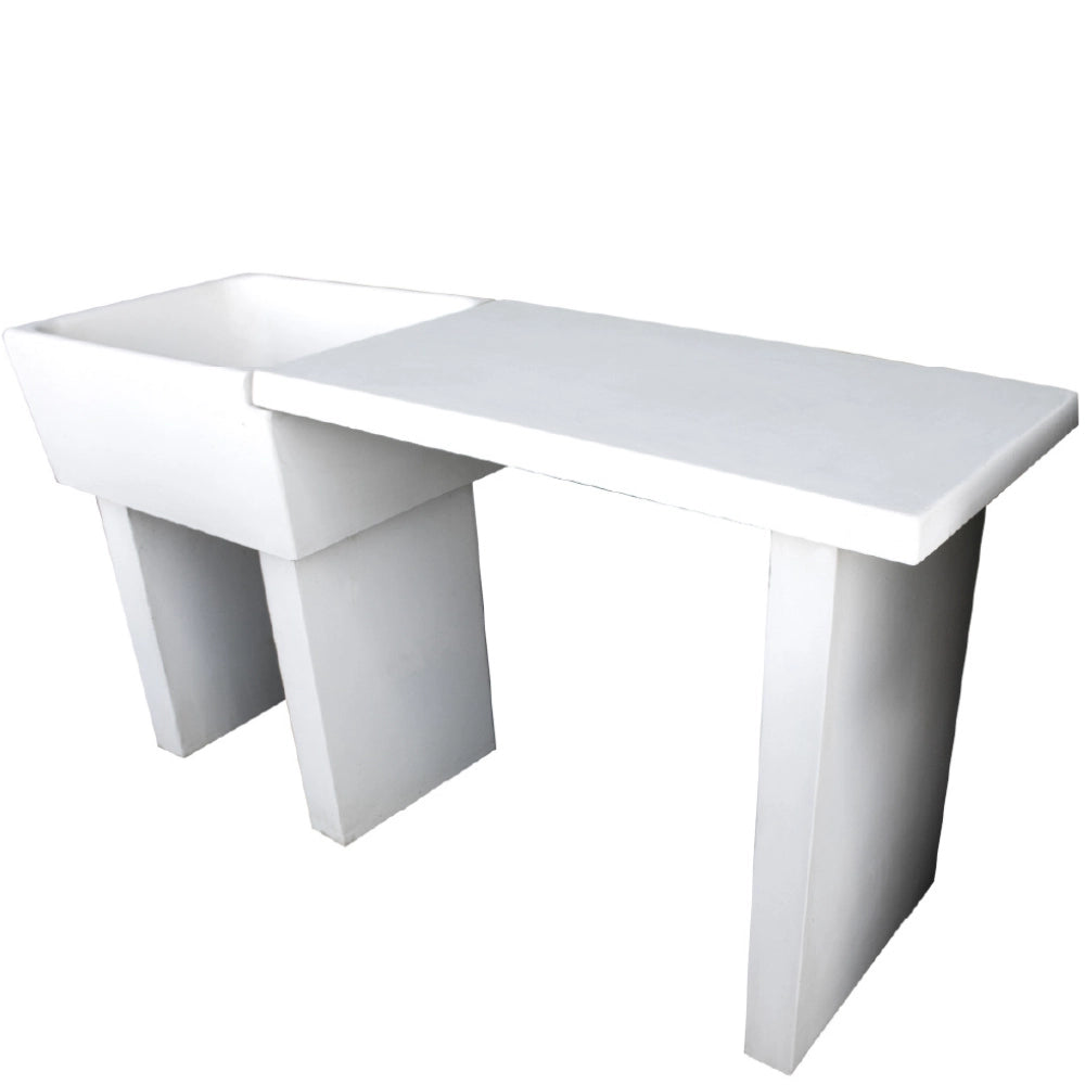 Pilozza lavabo calcestruzzo cemento serie ostuni incasso destra piano laterale *** misure 75 x 55 x h.30 cm, confezio...