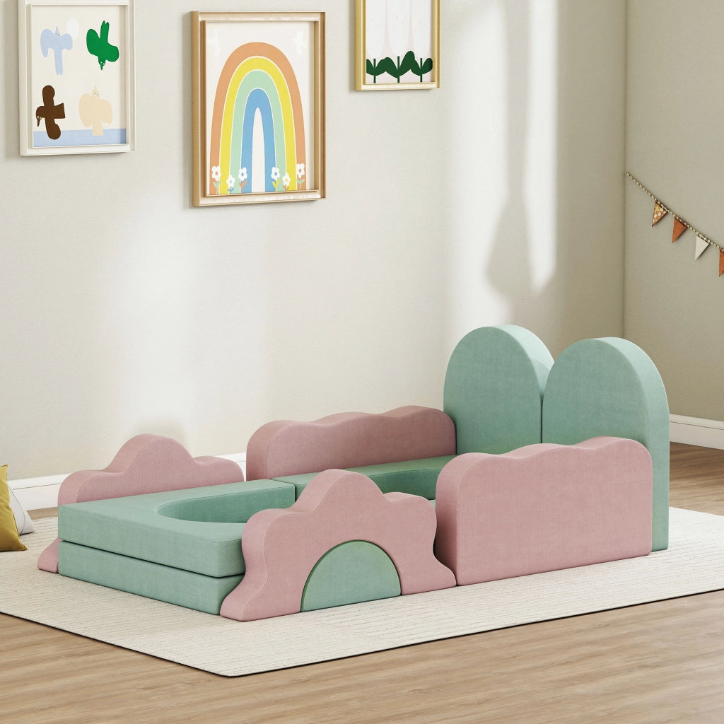 Set 12 blocchi schiuma gioco costruzione ¨C zephmum ¨C verde rosa