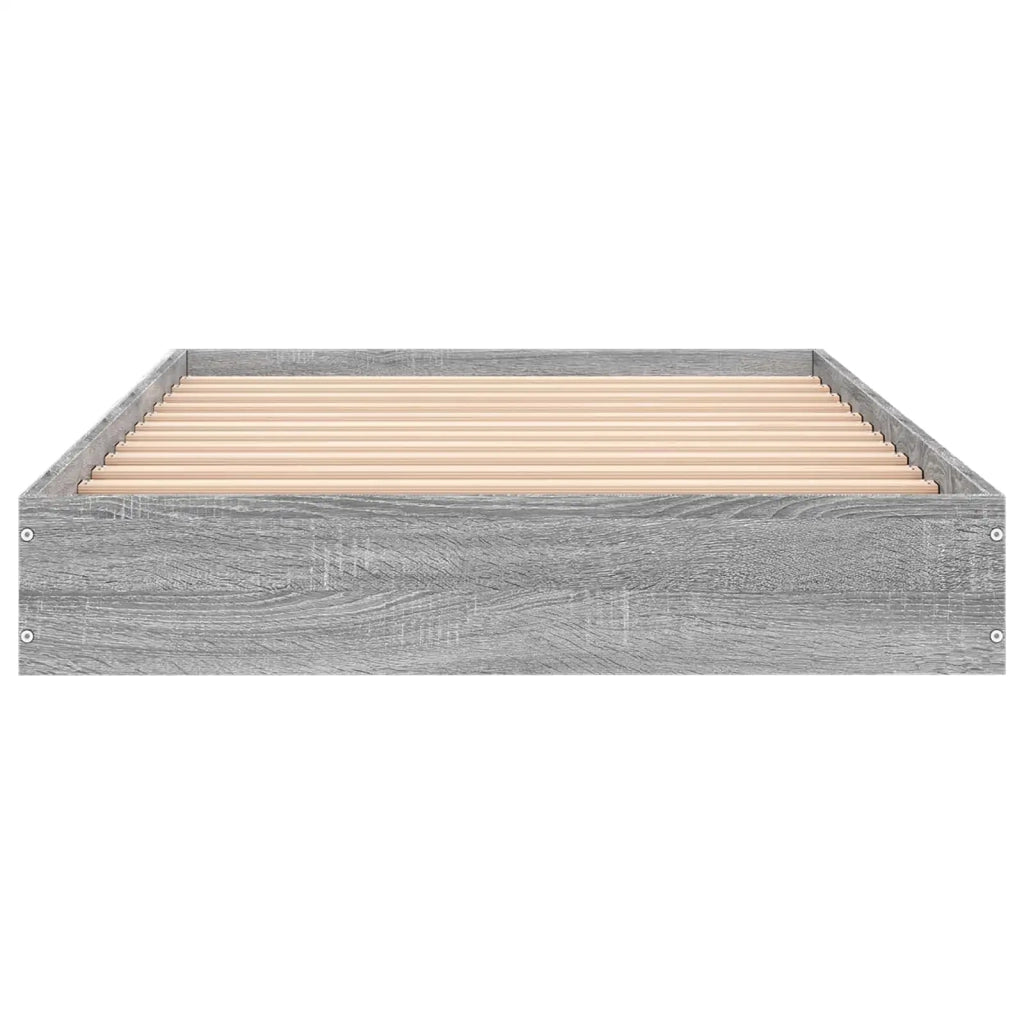 Struttura letto a pavimento Sonoma grigio 80 x 200 cm