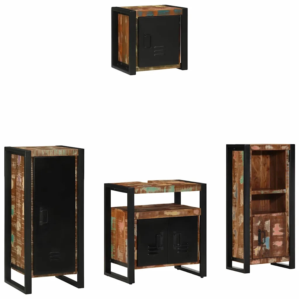 Set di mobili per il bagno 4 pcs Legno Recuperato Massello 3305645