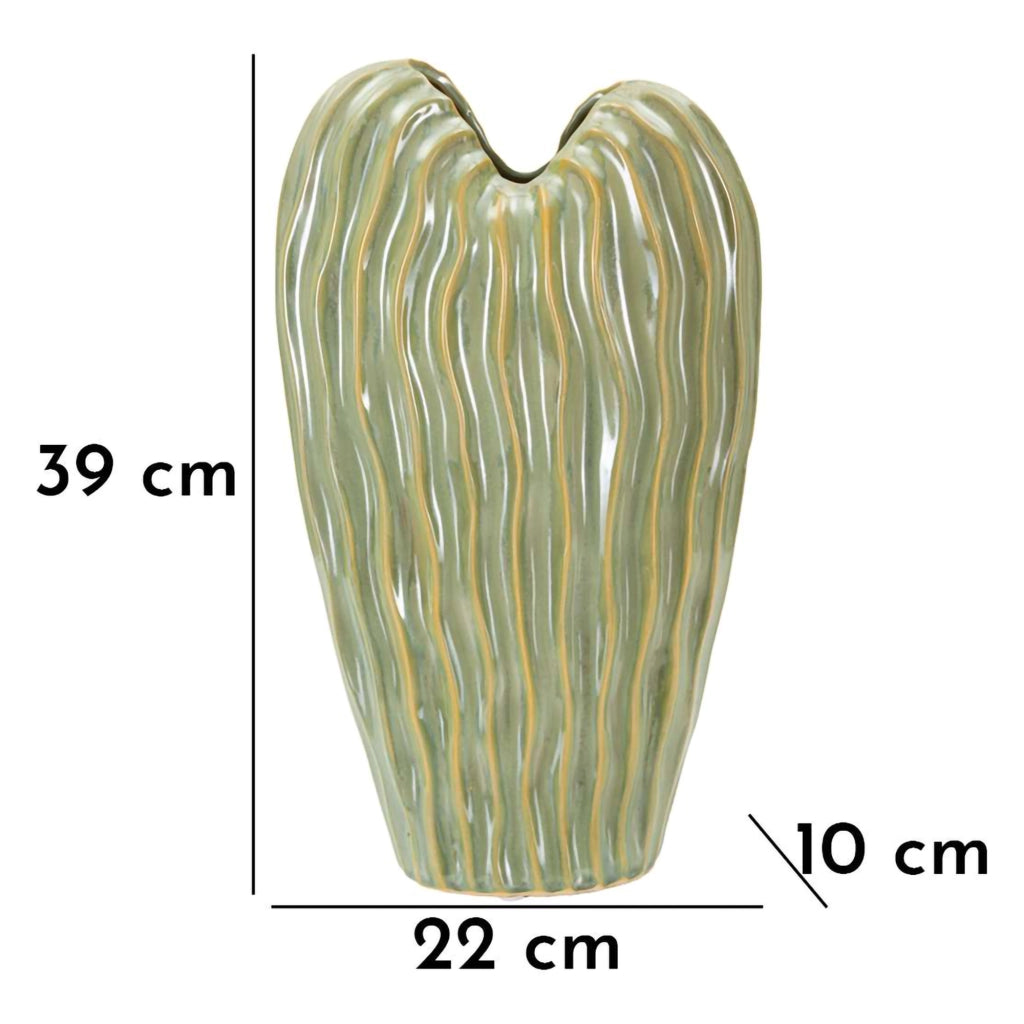 Batesiro, Vaso Finitura Effetto Materico, Verde