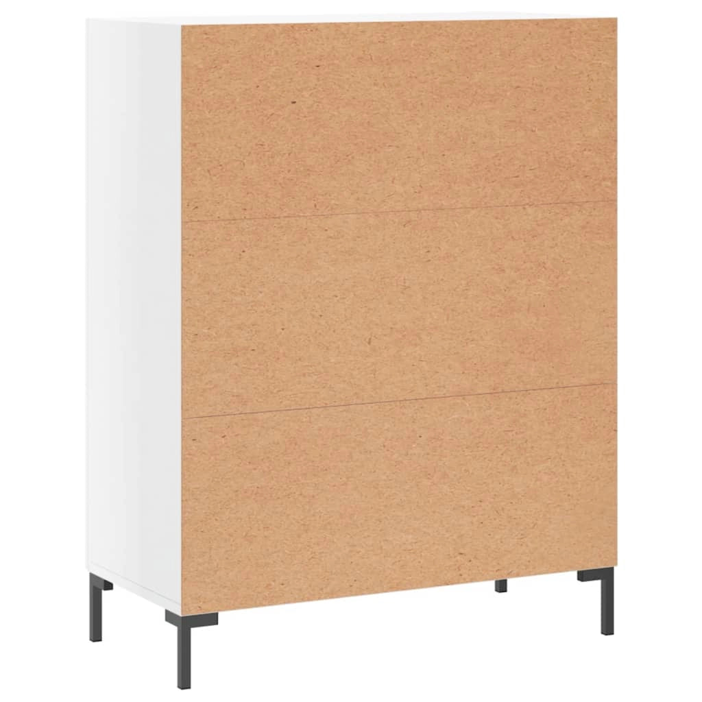 Buffet credenza cassettiera mobiletto mobile contenitore organizer per cucina soggiorno finitura lucida 69,5 x 34 x 90 cm legno ingegnerizzato bianco 02_0030742