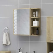 Mobile bagno con specchio-Armadietto a Specchio da Bagno-Mobile bagno con specchio Rovere Sonoma 62,5x20,5x64Multistrato