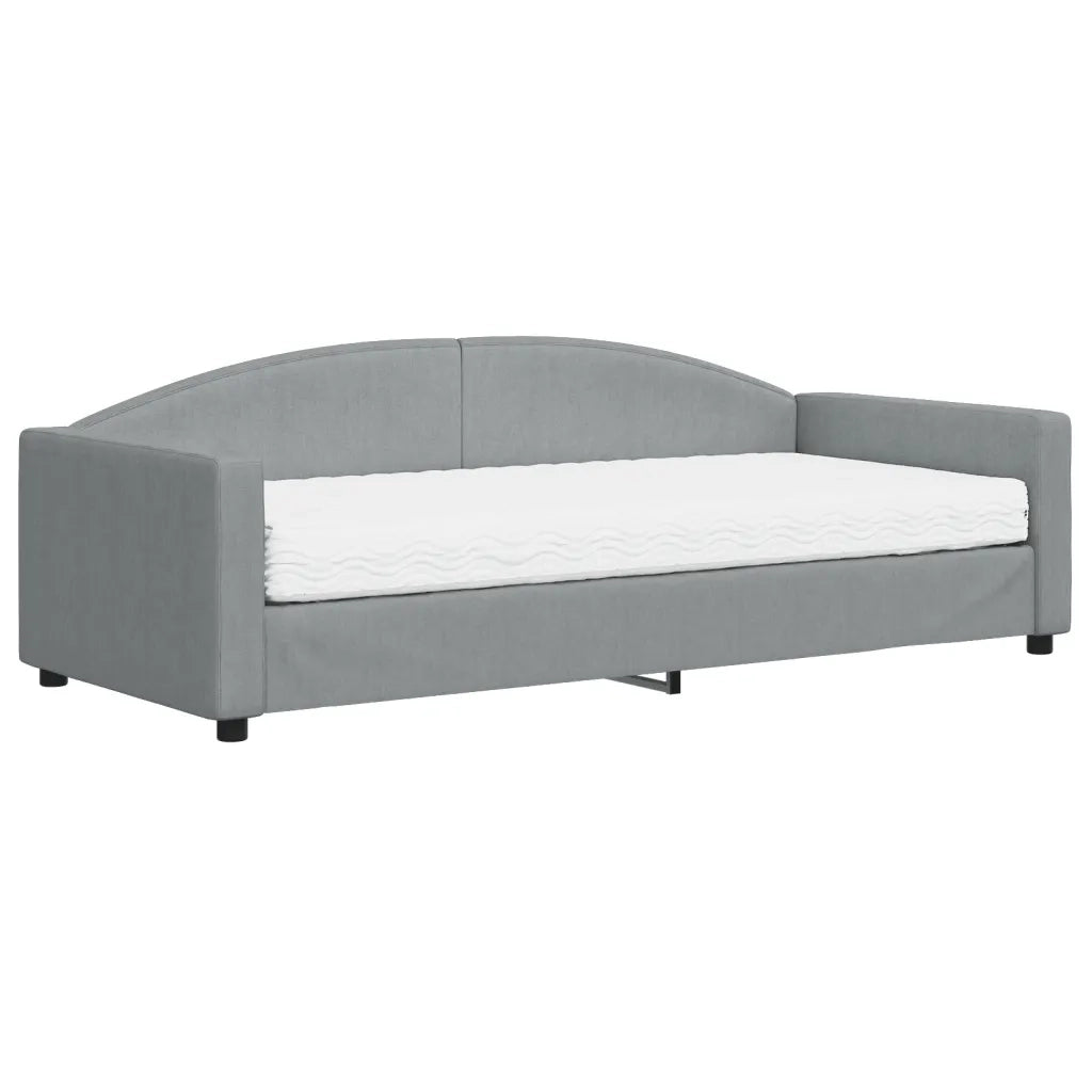 Divano Letto con Materasso-Sofa Letto-Daybed Grigio Chiaro 90x200 cm in Tessuto 895953