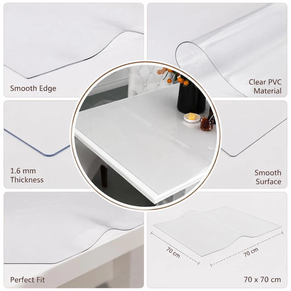Transparent Table Protector 70x70 Cm 1.6 Mm PVC