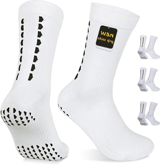 Sokke anti-scottatura anti-slip per uomo e donna atletico per allenamento, calcio, basket e camminata 8-11 anni bianco L 3P bianco-3 coppia L.