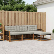 Set di divani da esterno 4 pz Naturale e Grigio Chiaro 3381343