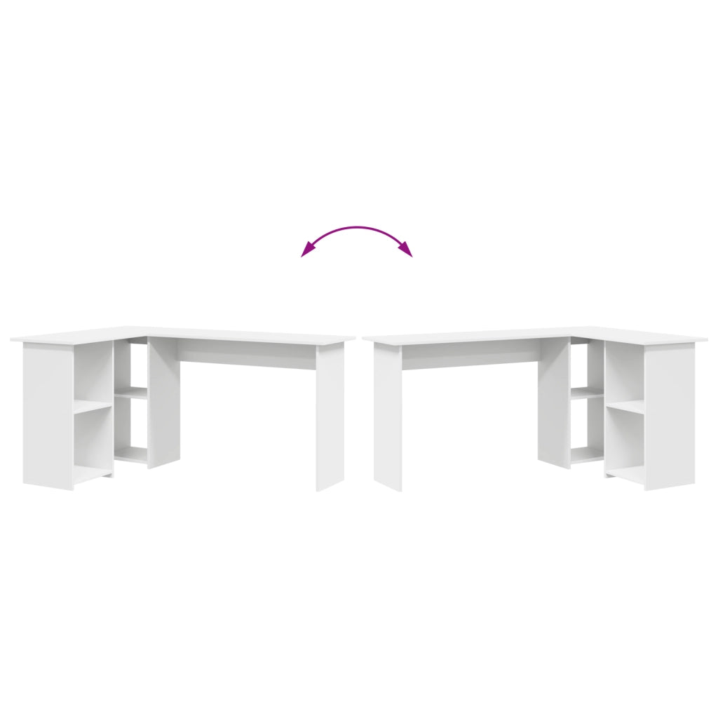 Scrivania Computer Bianco Bianco Legno ingegnerizzato Media