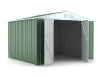 Casetta Box da Giardino in Lamiera di Acciaio Porta Utensili 327x269x217 cm Enaudi Verde