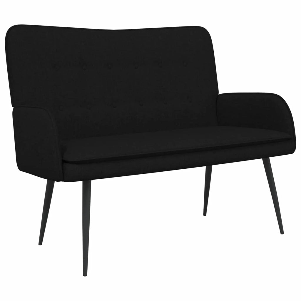 Divano a 2 Posti Nero 115 x 61 x 87 cm Tessuto
