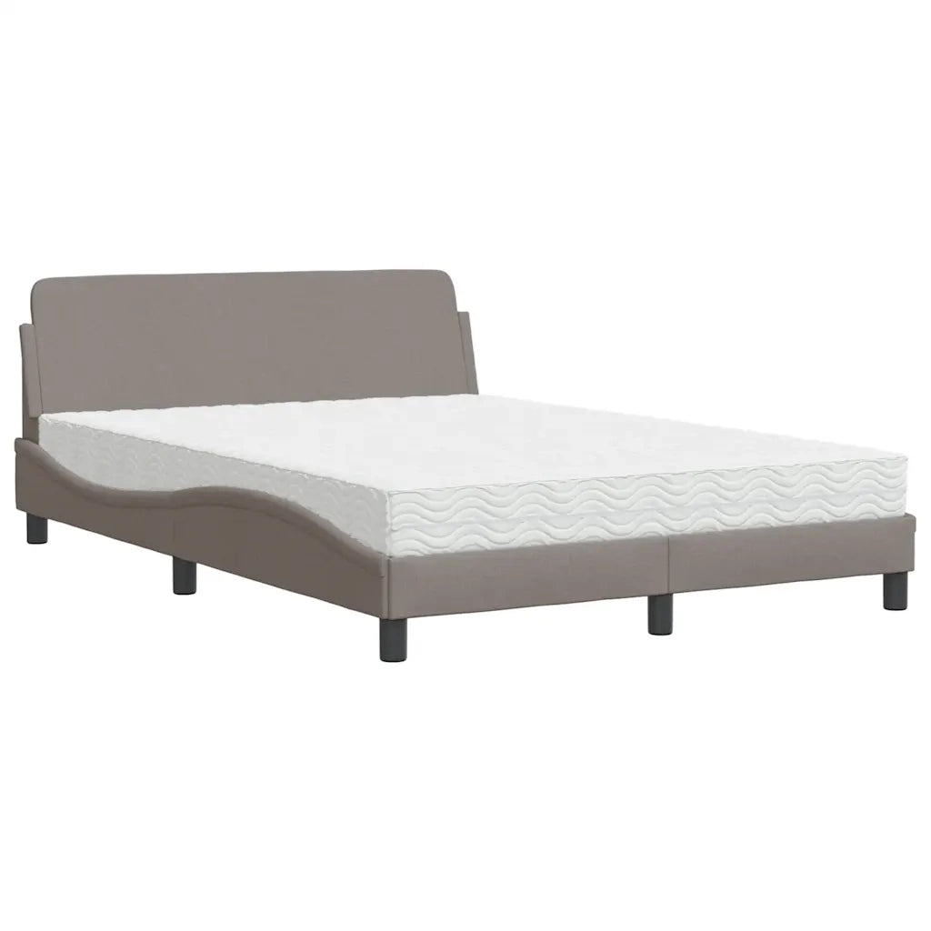 Letto con Materasso Dover Tortora 140x200 cm in Tessuto 3208408