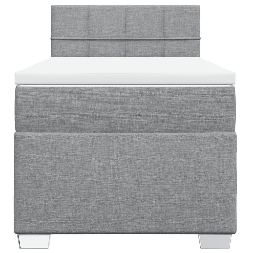 Giroletto a Molle con Materasso Grigio Chiaro 90x200 cm Tessuto 3285771