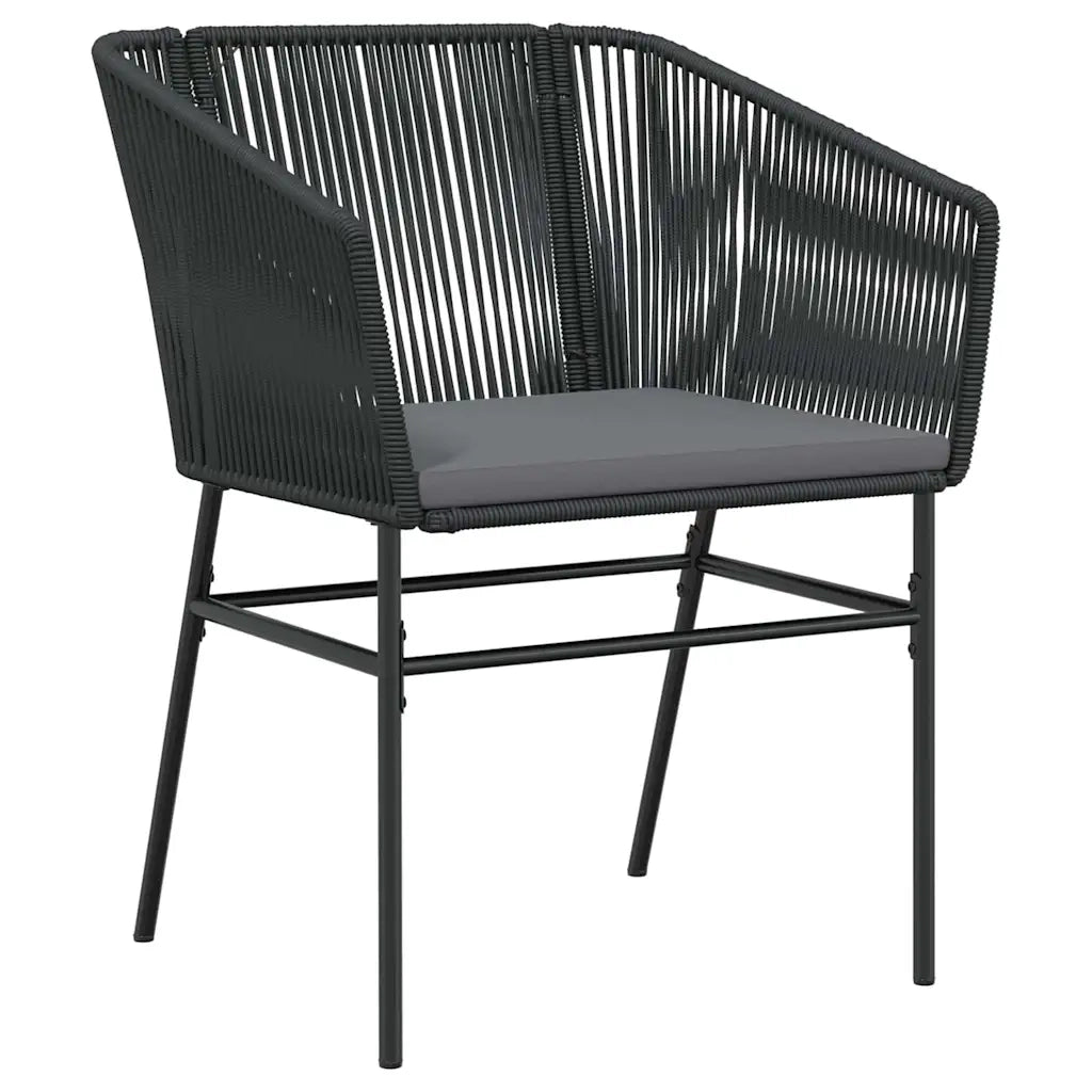 Set da Pranzo per Giardino con cuscino 3 pcs Nero 3380918