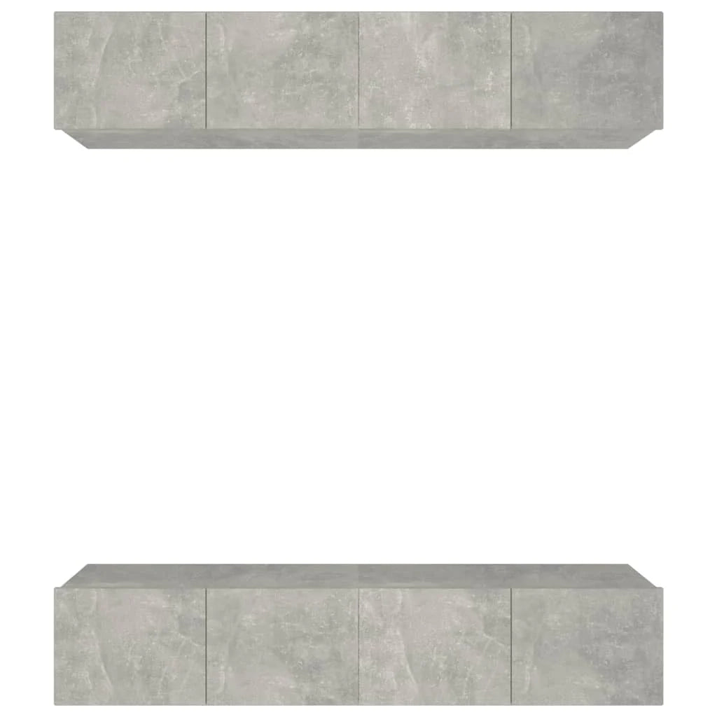 Mobile TV multimediale scaffale TV credenza mobile TV sala da pranzo soggiorno camera da letto 4 pezzi 80 x 30 x 30 cm legno ingegnerizzato grigio 02_0028719