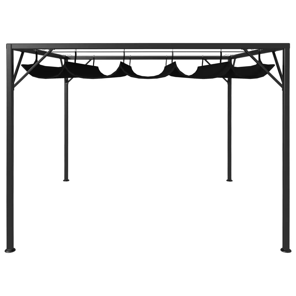 Gazebo da Giardino con Tetto a Scomparsa 3x3 m Antracite 47954