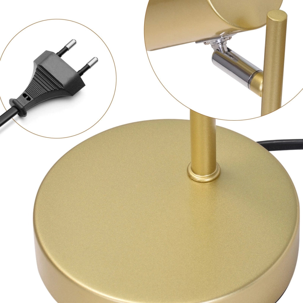 ZMH Lampada da tavolo metallo girevole 350° GU10 per soggiorno scrivania