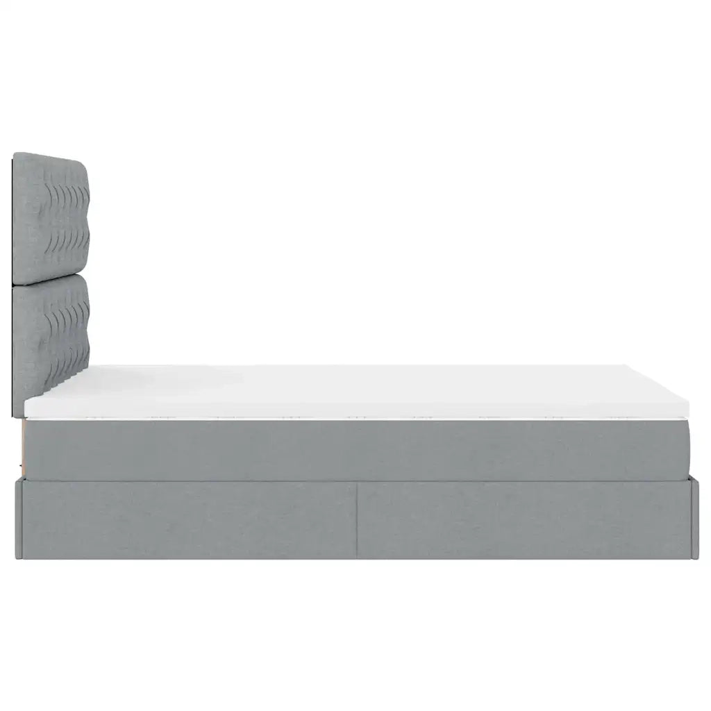 Struttura Letto Pouf con Materasso 120x190 cm in Tessuto