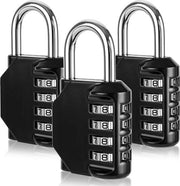 Pacchetto di 3 combinazioni a slot a numero, serrature con codice numerico, numeri a serraggio zinkato, serrature resistenti all'usura, per armadi, casse degli attrezzi, palestre, cancelli per giardino