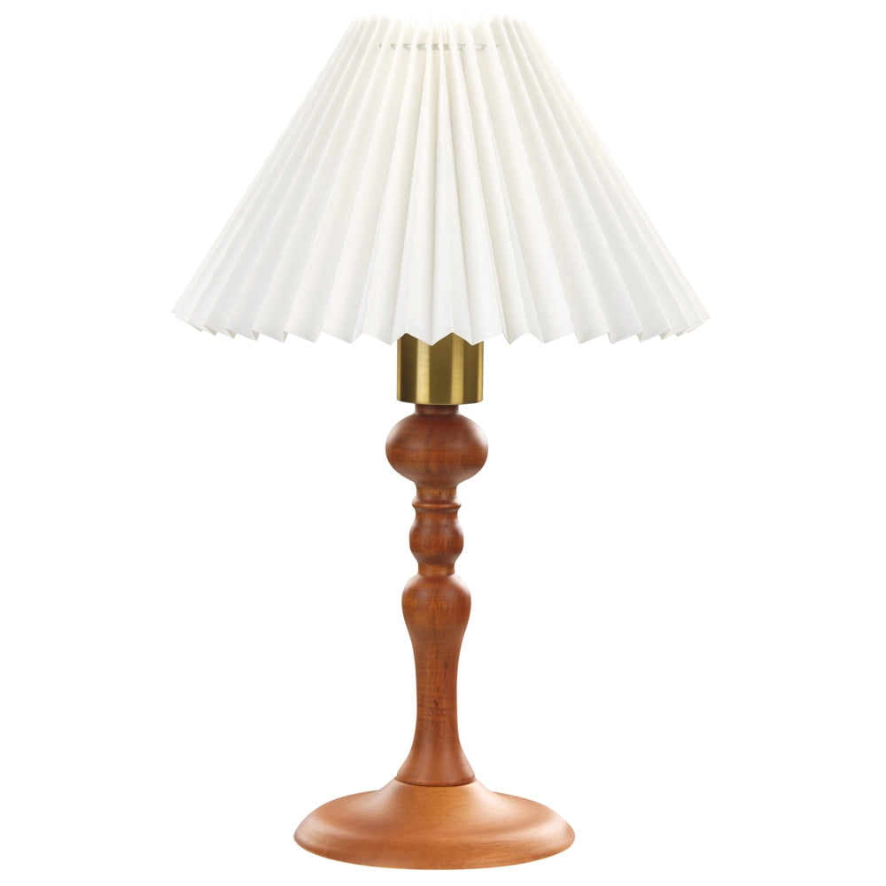 Lampada da tavolo elegante in legno scuro 39 cm stile retrò elegante glamour