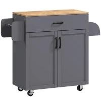 Isola da Cucina con Ruote, Cassetto e Ante 105x36x85 cm, Grigio
