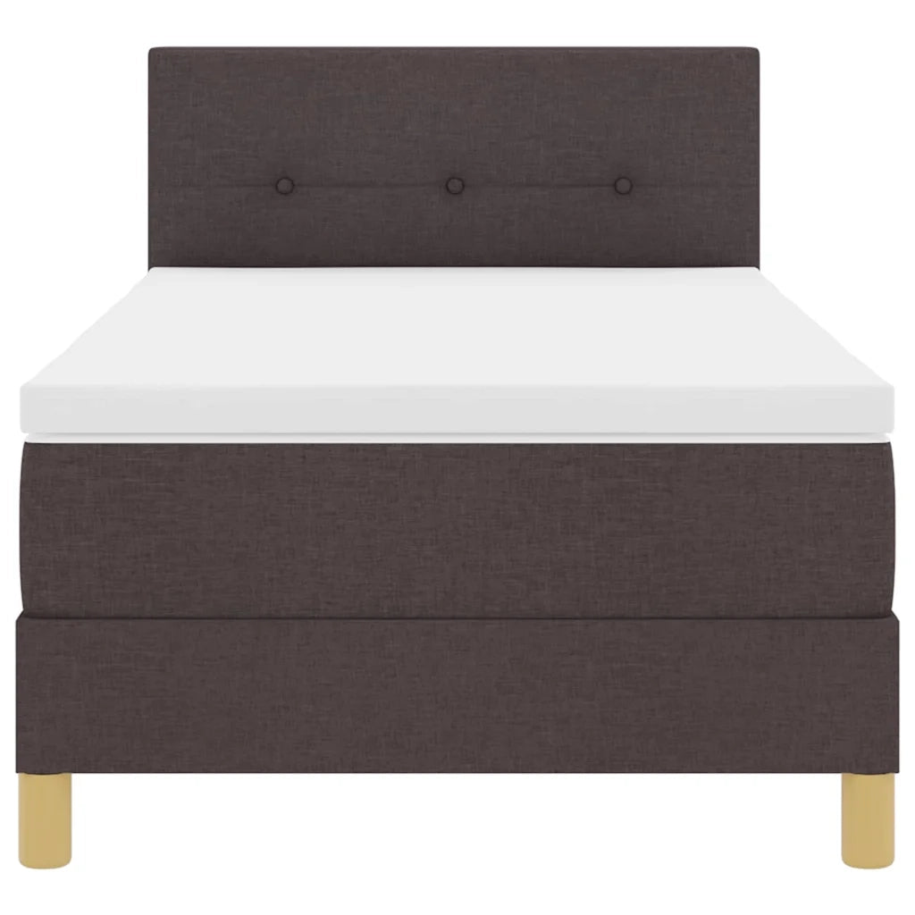 Letto a Sorgente LED Marrone Scuro 90 x 200 cm Tessuto 3342411