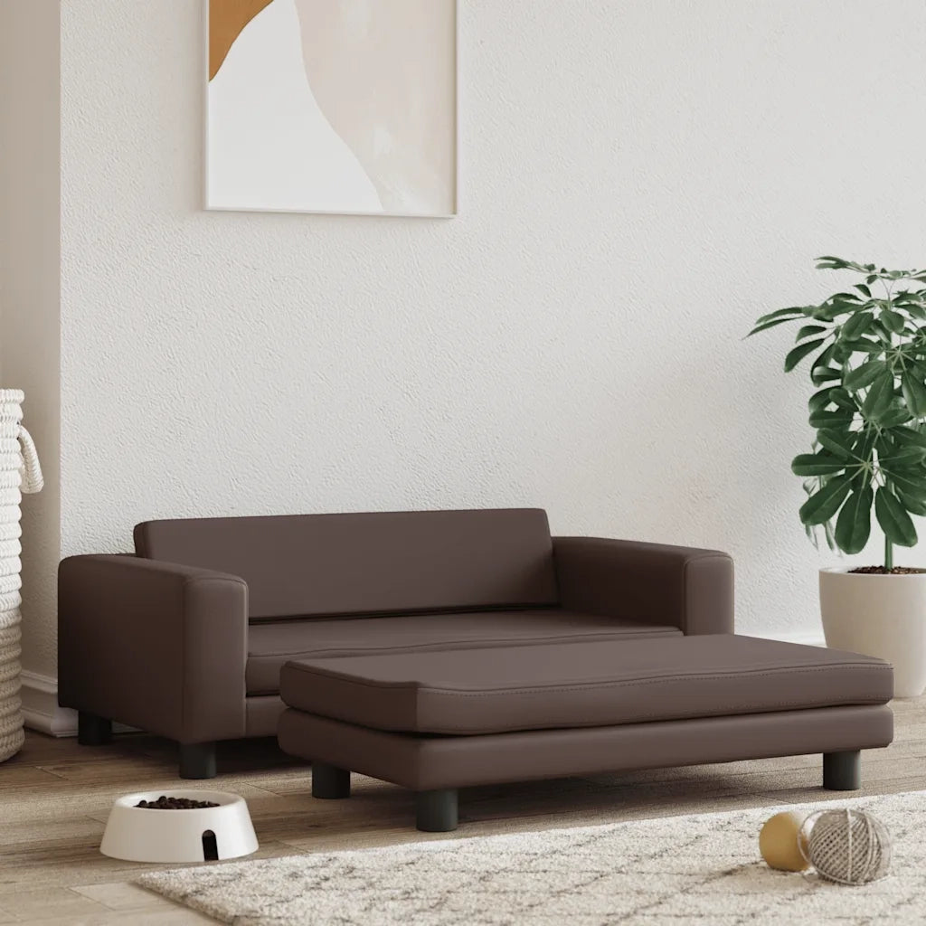 Lettino per Cani con Estensione Marrone 100x50x30 cm Similpelle CFW7731394