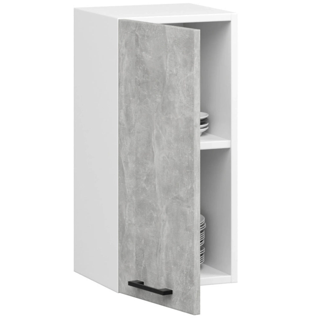 Mobile da cucina pensile sistema AKORD OLIWIA Bianco 30 cm 1 anta inserto frontale Cemento 30x30x58 cm