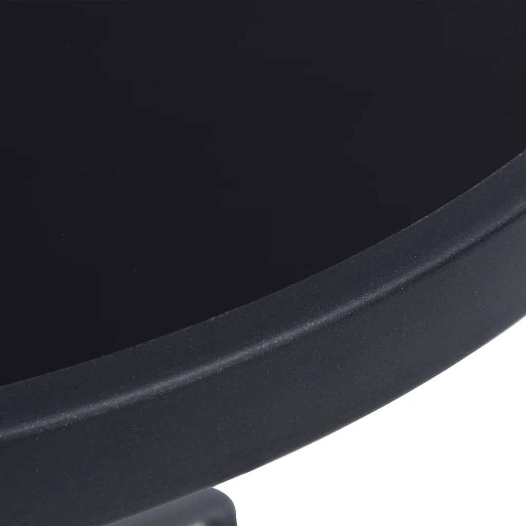 Tavolo da Giardino Nero 80 cm in Acciaio e Vetro cod mxl 34254