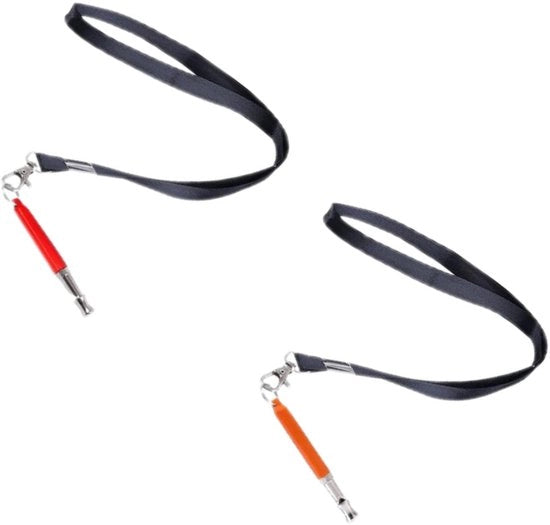 Flauto per cani - 2-pack - Flauto - 8 cm lungo - 0,8 cm diametro - lanyard pieghevole 42 * 1,5 cm - gauge Flauto ultrasuono antilaf - flauto con lanyard - regolabile - flauto per addestramento cani - apparecchio di addestramento cani ultrasuono