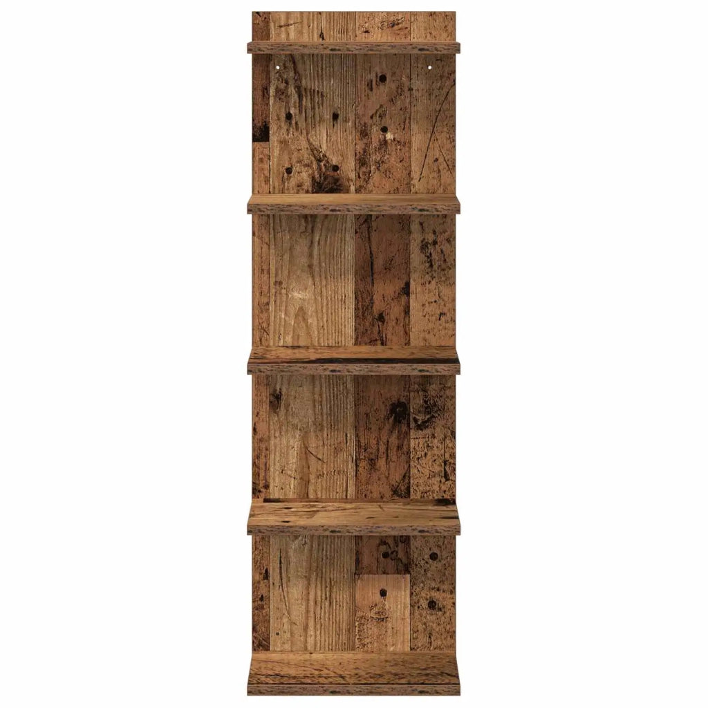 Scaffale da parete 2 pz Legno antico 30 x 15 x 100 cm 8012409