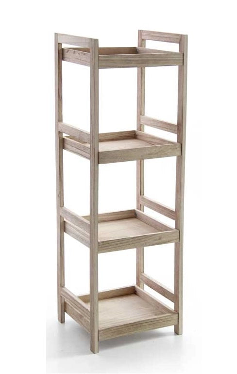 MAURY'S SCAFFALE DA BAGNO IN LEGNO COLORE NATURALE 4 RIPIANI 33X30X100 CM