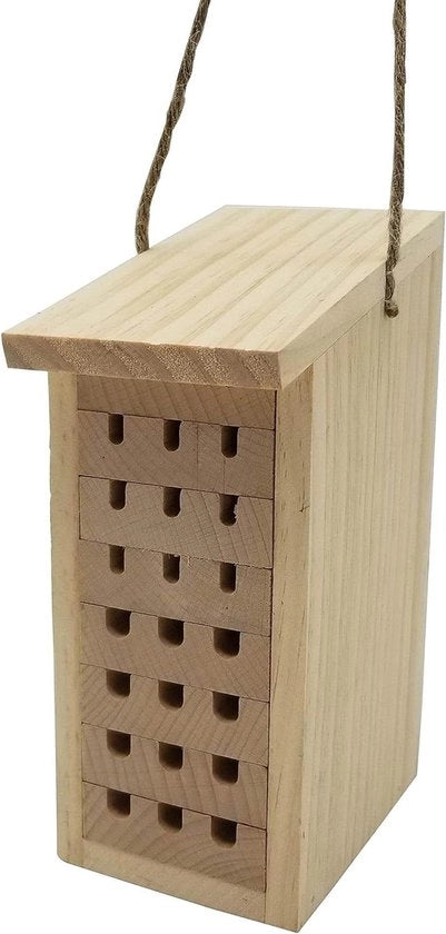 Hotel per insetti ca. 8 x 195 x 125 cm legno di rovere/bambù naturale - modello Zermatt - per giardino o balcone