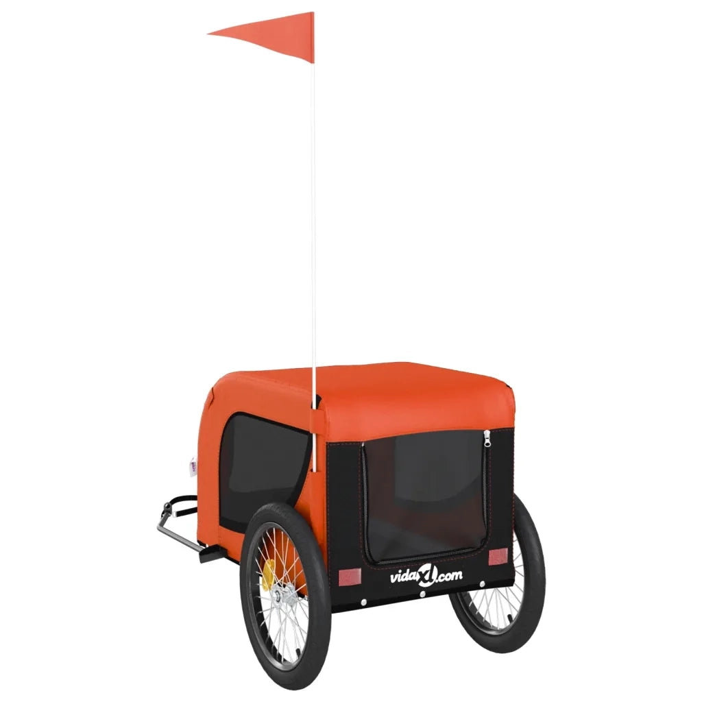 Rimorchio da Bici per Animali Arancione e Nero Oxford e Ferro CFW4337048