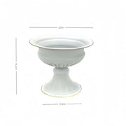 Vaso per fiori, vaso da tavolo con piede, vaso metallico, decorazione di fiori per miniatura, vaso a tromba, vaso per fiori in forma di coppa, decorazione per tavolo da sposi, 1 pezzo, stile bianco, tre grandi dimensioni