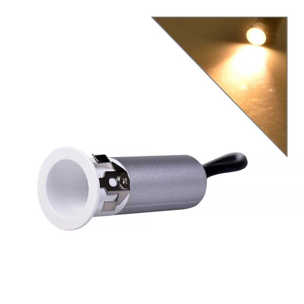 FARETTO LED DA INCASSO 3W LUCE CALDA 3000K° - ILLUMINAZIONE AD ALTA EFFICIENZA PER INTERNI IN ALLUMINIO BIANCO E ARGENTO